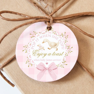 Silly Goose Pop it when she Pops Pink Whimsical Favor Tags