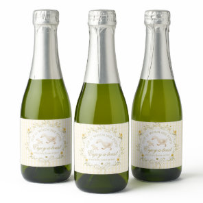Silly Goose Pop it when she pops yellow gingham Sparkling Wine Label