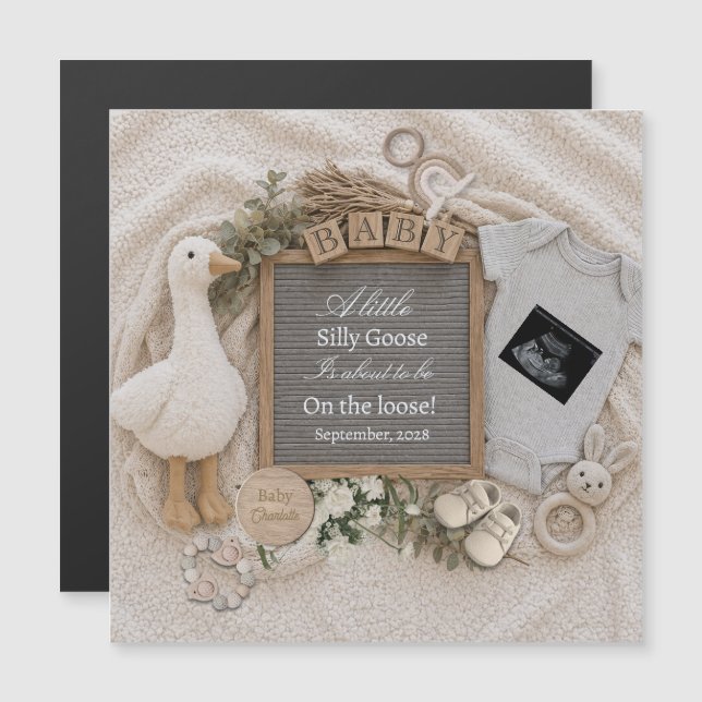  Silly Goose  Pregnancy Announcement keepsake  (Front/Back)