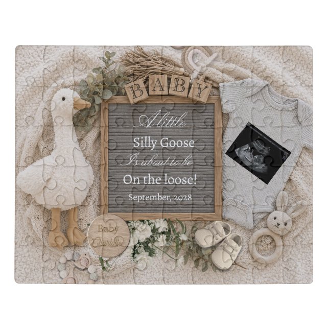  Silly Goose  Pregnancy Announcement keepsake  Jigsaw Puzzle (Puzzle Horizontal)