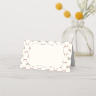 Silly Goose Preppy Bow Baby Shower Blank Place Card