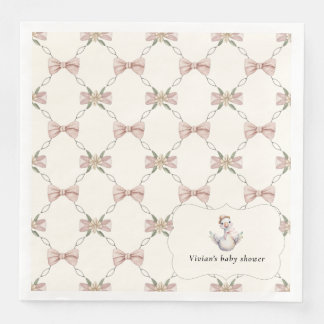 Silly Goose Preppy Bow Baby Shower Paper Dinner Napkins