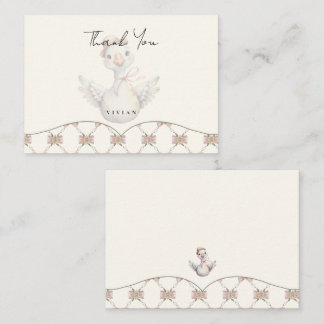 Silly Goose Preppy Bow Blank Thank You Card