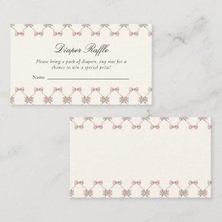Silly Goose Preppy Bow Diaper Raffle Enclosure Card