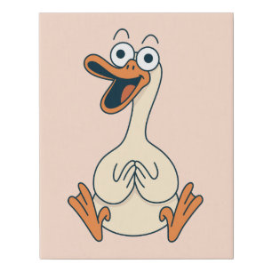 Silly Goose, Quirky, Funny Cartoon Goose Faux Canvas Print