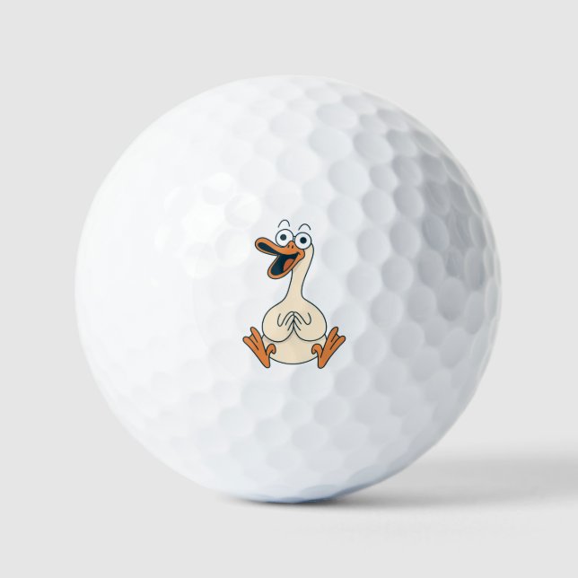 Silly Goose, Quirky, Funny Cartoon Goose Golf Balls (Front)