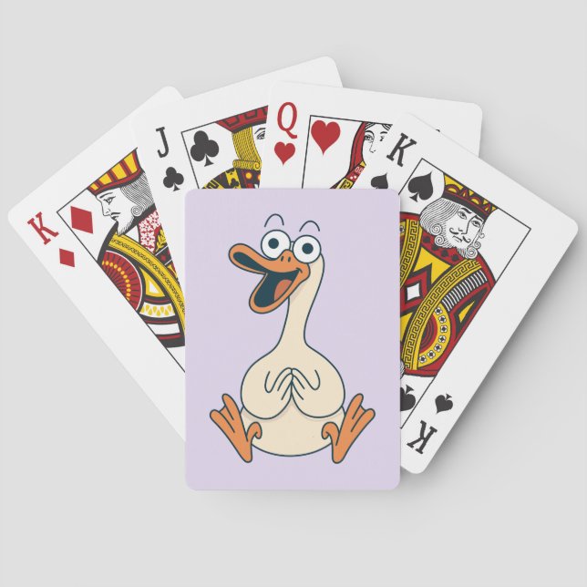 Silly Goose, Quirky, Funny Cartoon Goose Poker Cards (Back)