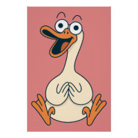 Silly Goose, Quirky, Funny Cartoon Goose