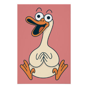 Silly Goose, Quirky, Funny Cartoon Goose Poster