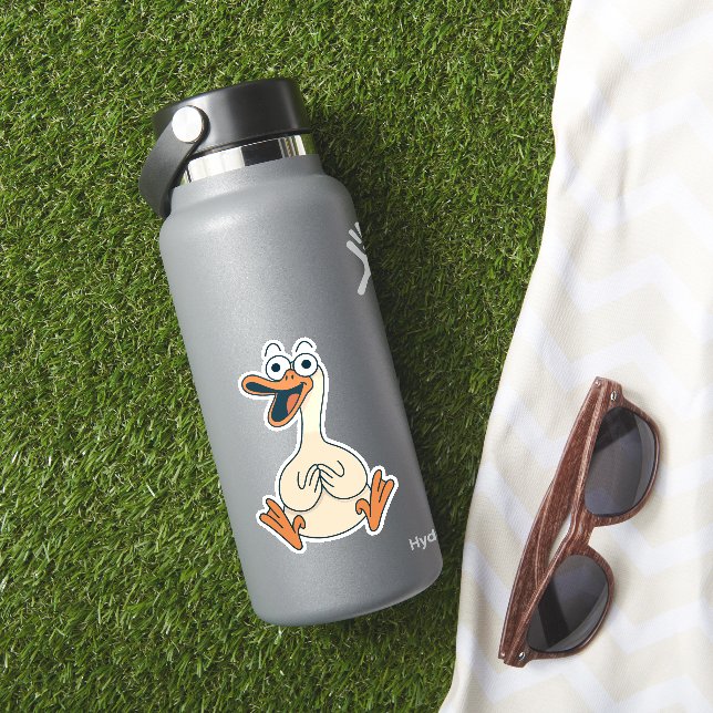 Silly Goose, Quirky, Funny Cartoon Goose Sticker (HydroFlask Insitu)