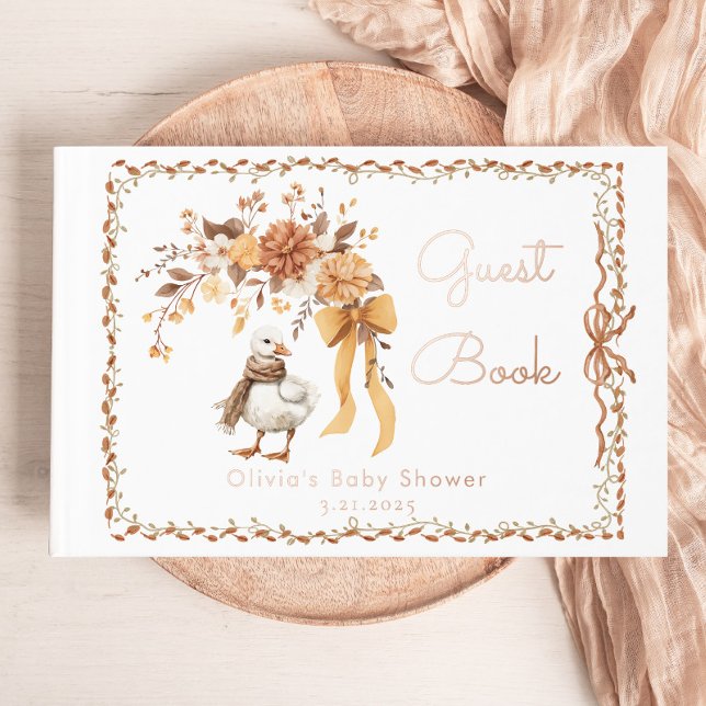 Silly Goose Rustic Fall Baby Shower Foil Guest Book (Creator Uploaded)