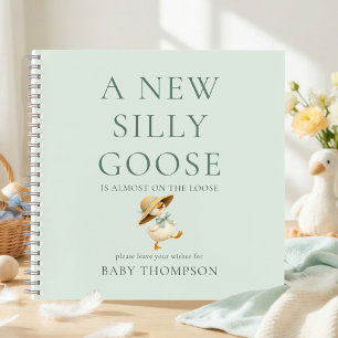 Silly Goose Sage Baby Shower Guest Book
