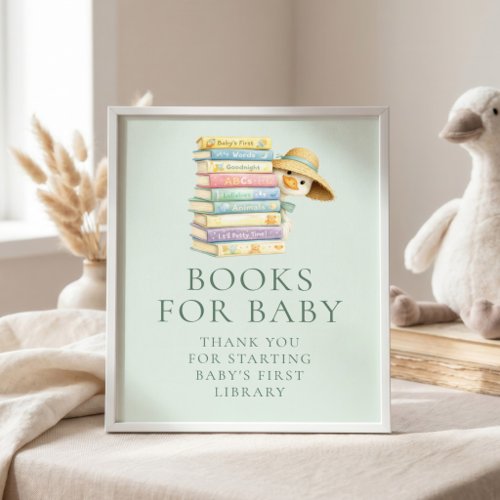 Silly Goose Sage Books for Baby Shower Sign