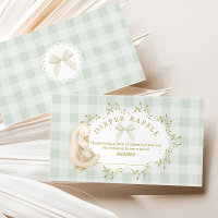 Silly Goose Sage Bow Gingham Diaper raffle ticket
