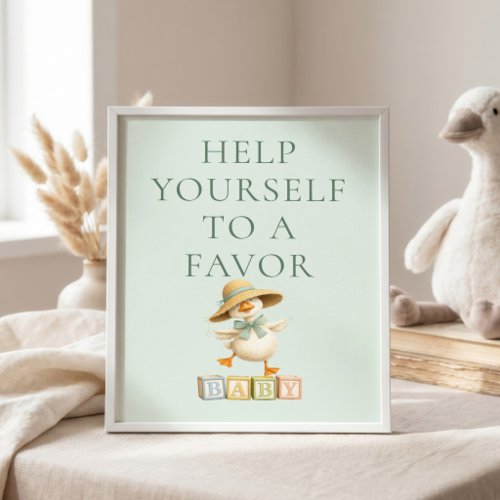 Silly Goose Sage Favor Baby Shower Sign