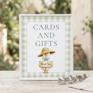 Silly Goose Sage Gingham Cards Gifts Baby Shower Poster