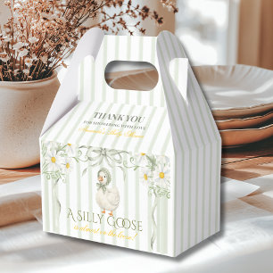 Silly Goose Sage Green Gender Neutral Baby Shower Favor Boxes