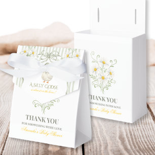 Silly Goose Sage Green Gender Neutral Baby Shower Favor Boxes