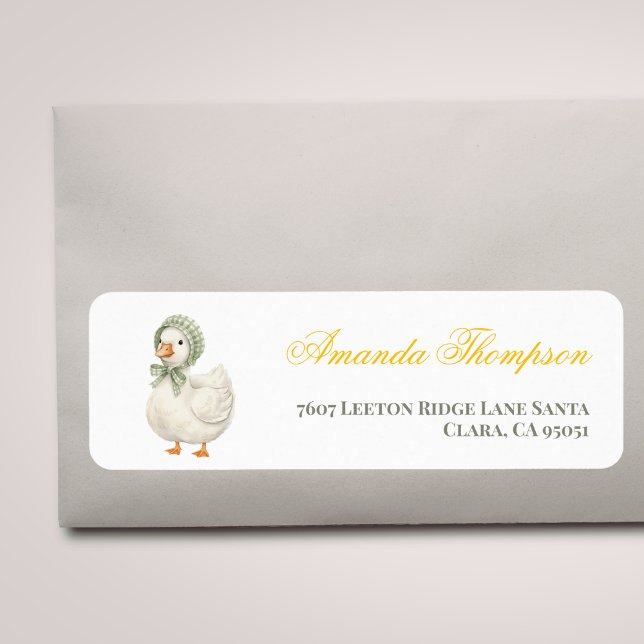 Silly Goose Sage Green Gender Neutral Baby Shower Label (Creator Uploaded)