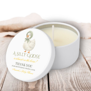Silly Goose Sage Green Gender Neutral Baby Shower Mini Candle Favors