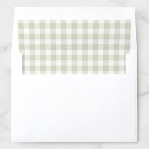 Silly Goose Sage Green Gingham Baby Shower Envelope Liner