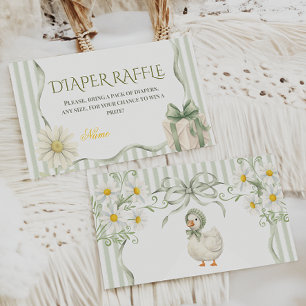 Silly Goose Sage Green Neutral Baby Shower Diaper Enclosure Card