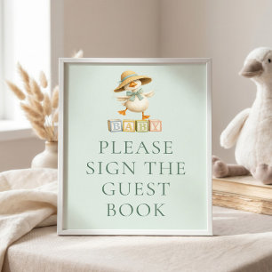 Silly Goose Sage Guest Book Baby Shower Sign