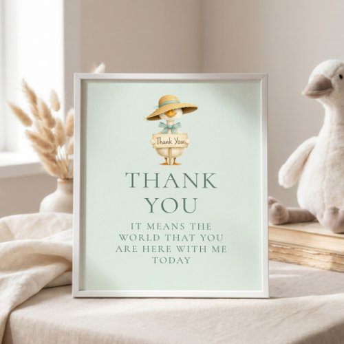 Silly Goose Sage Thank You Baby Shower Sign
