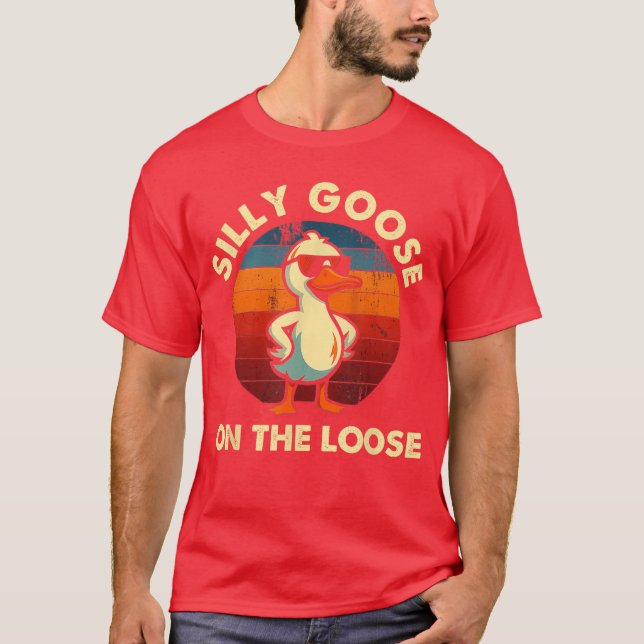 Silly Goose Shirt Graphic Tees Men Funny Shirts fo (Front)