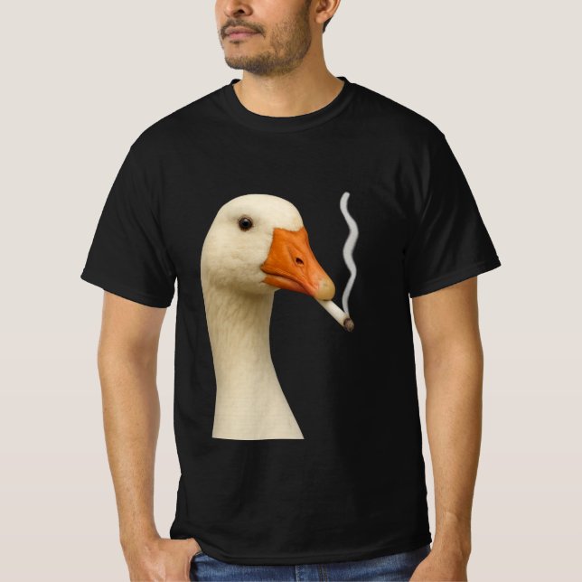 Silly Goose Smoke Meme | Smoking Goose Cigarette  T-Shirt (Front)