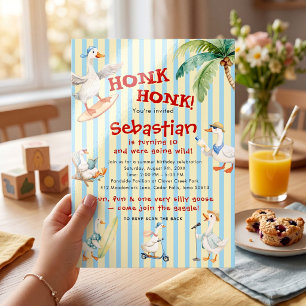 Silly Goose Summer Birthday Invitation