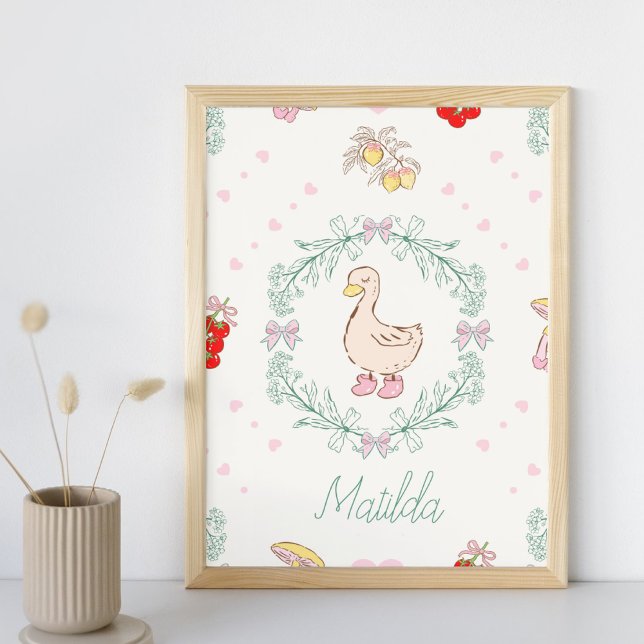 Silly Goose Theme Cute Geese Pink Custom  Poster (Creator Uploaded)