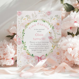 Silly Goose Time Capsule 1st Birthday pink bow Poster
