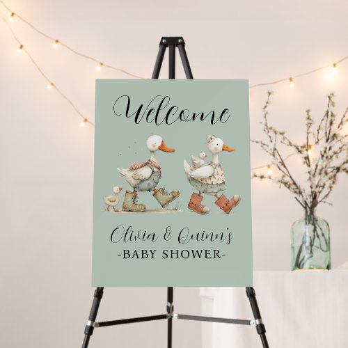 Silly Goose Twins Baby Baby Shower Welcome Foam Board