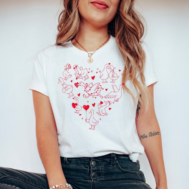 Silly Goose Valentine Heart | Funny Cute Goose  T-Shirt (Creator Uploaded)