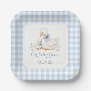 Silly Goose Vintage blue 1st Birthday Paper Plates