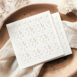 Silly Goose Vintage Blue Bow Floral Baby Shower Napkins