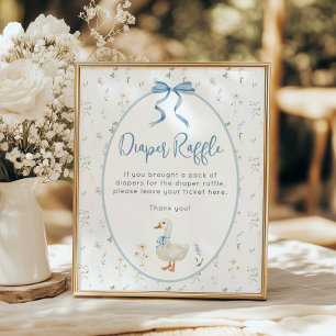 Silly Goose Vintage Floral Diaper Raffle Poster