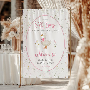 Silly Goose Vintage Wildflower Girl Baby Shower Banner