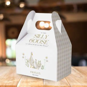 Silly Goose Watercolor Gender Neutral Baby Shower Favor Boxes