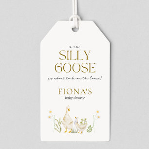 Silly Goose Watercolor Gender Neutral Baby Shower Gift Tags