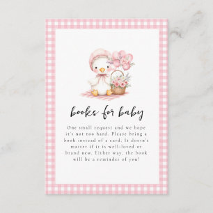 Silly Goose Watercolor Girl Baby Shower Enclosure Card