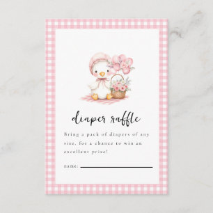 Silly Goose Watercolor Girl Baby Shower Enclosure Card