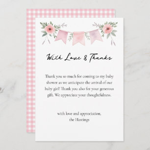 Silly Goose Watercolor Girl Baby Shower Thank You