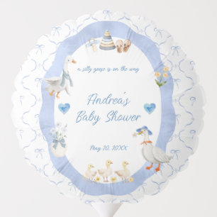 Silly Goose Whimsical Bow Baby Boy Shower Balloon