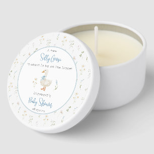 Silly Goose Wildflower Blue Bow Baby Shower Mini Candle Favors