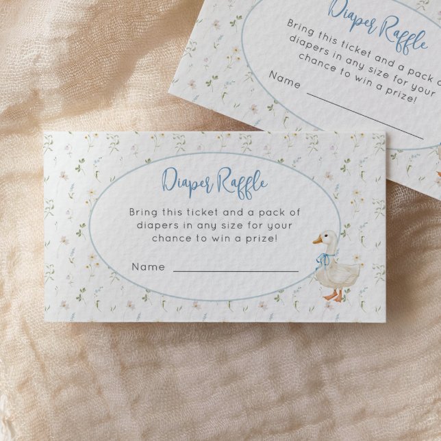 Silly Goose Wildflower Blue Diaper Raffle ticket Enclosure Card (Creator Uploaded)