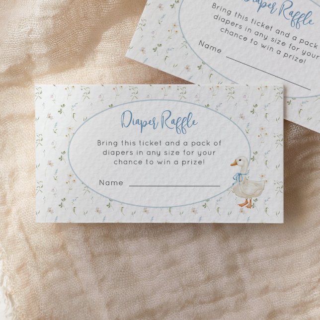 Silly Goose Wildflower Blue Diaper Raffle ticket Enclosure Card (Creator Uploaded)