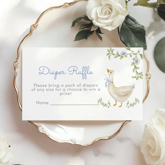 Silly Goose wildflower Diaper raffle ticket Enclosure Card | Zazzle
