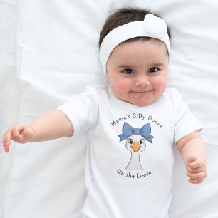 Silly Goose with Hair Bow  Baby Bodysuit